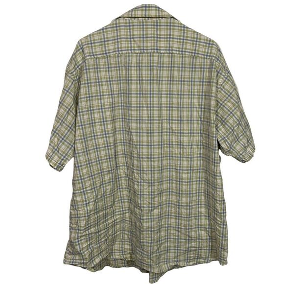 Timberland Green Plaid Short Sleeve Button Up Shirt - Picture 2 of 3